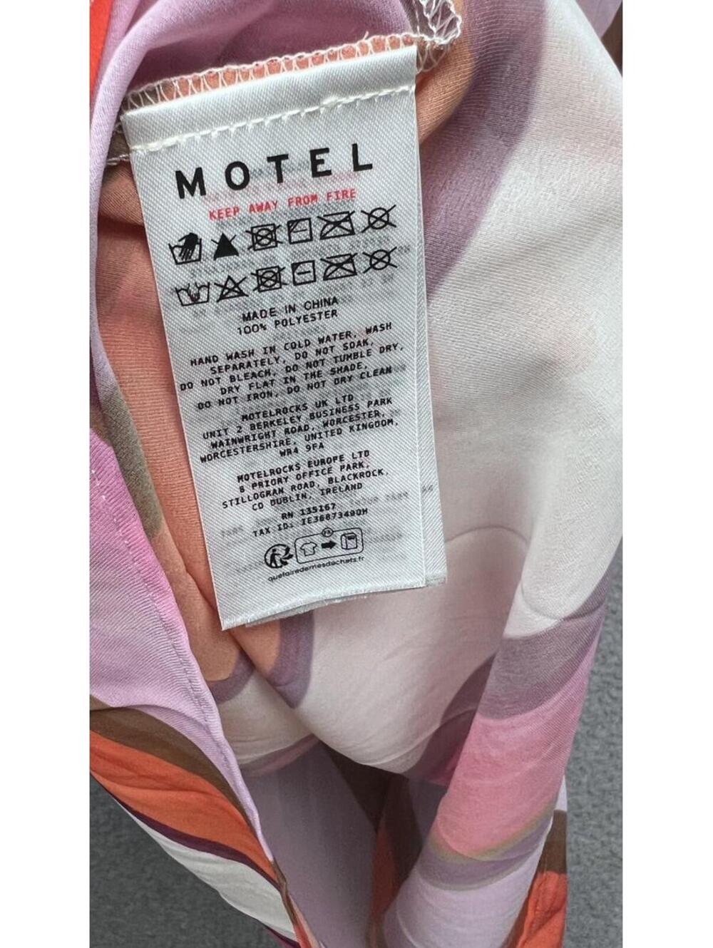 Motel Anira Maxi Dress Pink Chiffon Sheer Stripe Cowl Neck M Y2K Festival 70s - Picture 8 of 13
